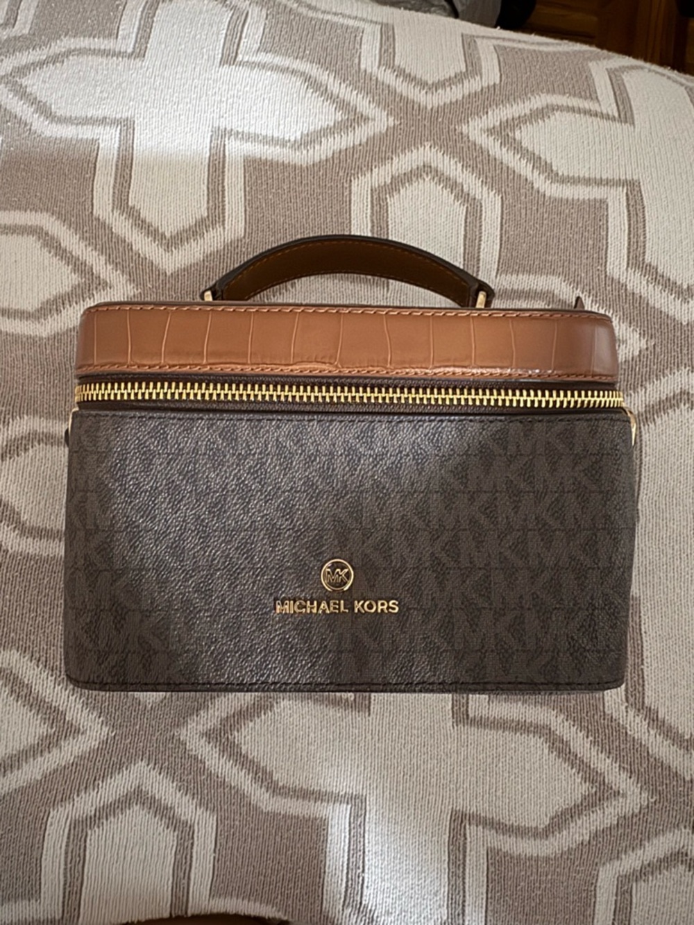 Michael Kors Brown and Tan Signature Vanity Case